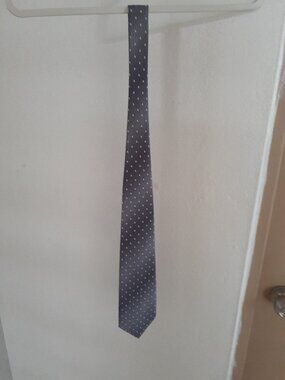 Ivre Hausse Men's tie black small white square pattern